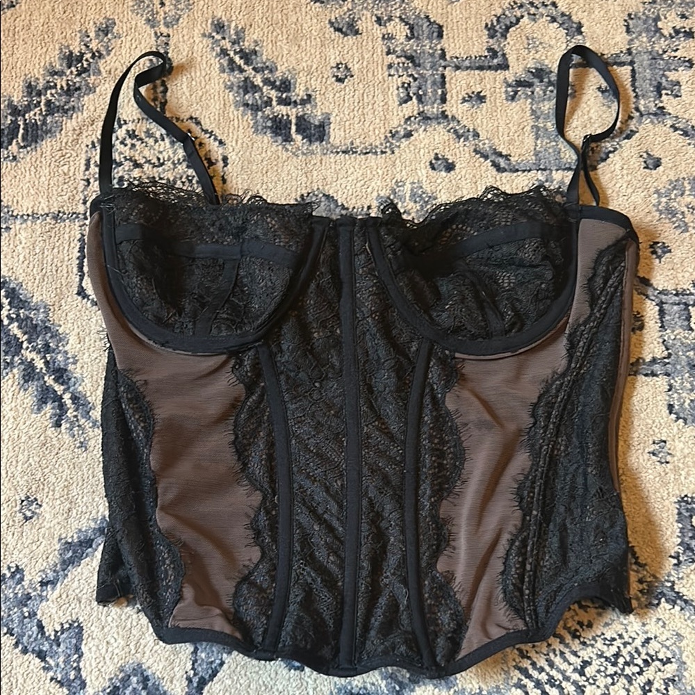 Urban Outfitters Black Lace Corset Top